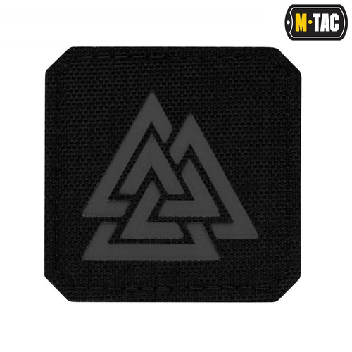 M-Tac - Квадратная нашивка Laser cut Valknut - Чёрный / Серый - 51162211 - Нашивки