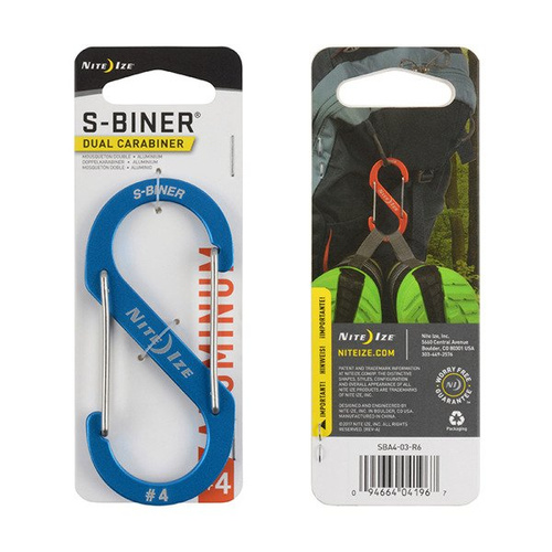 Nite Ize - Карабин S-Biner® Aluminum #4 - Синий - SBA4-03-R6 - Карабины