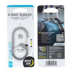 Nite Ize - G-Series SlideLock #4 карабин с двумя отделениями - сталь - серебристый - GSL4-11-R6
