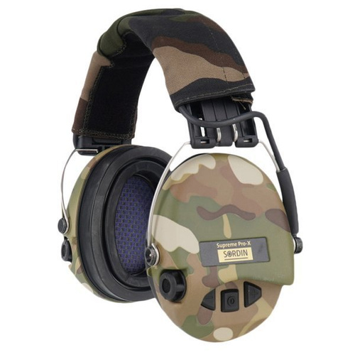 Sordin - Supreme® Pro-X + LED активні навушники - Multicam / Woodland - 75302-X-08 - Навушники тактичні