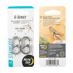 Nite Ize - G-Series™ №1 двосекційний гачок із застібкою - 2 шт. - Сталь - Срібло - GS1-11-2R6