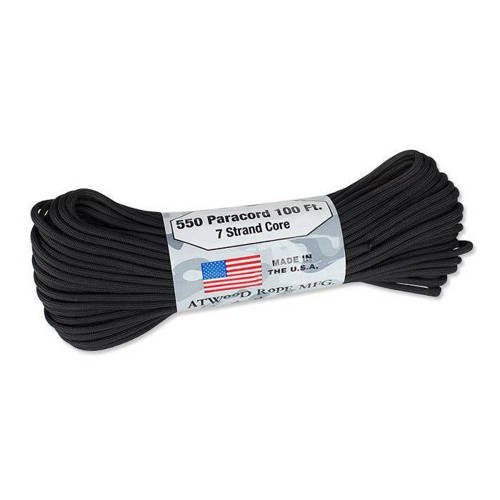 Atwood Rope MFG - Paracord 550-7 - 4 мм - чорний - 30,48м - Паракорд