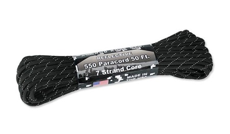 Atwood Rope MFG - Паракорд 550-7 - 4мм - світловідбиваюча чорна - 15.24м - Паракорд