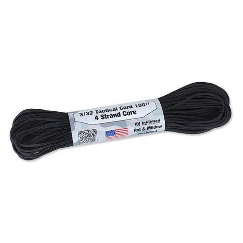 Atwood Rope MFG - Тактичний шнур 3/32 - 2,2 мм - Чорний - 30,48м - Паракорд