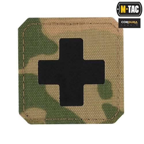 M-Tac - Нашивка Medic Cross Laser Cut - Cordura 500D - Чорний / MultiCam - 51122802 - Група крові, медичні