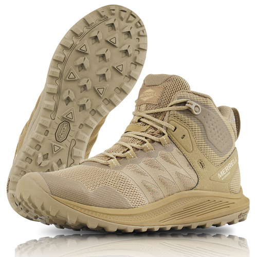 Merrell - Трекінгові черевики Nova 3 Tactical Mid - Водонепроникний - Coyote - J005051 - Тактичне взуття