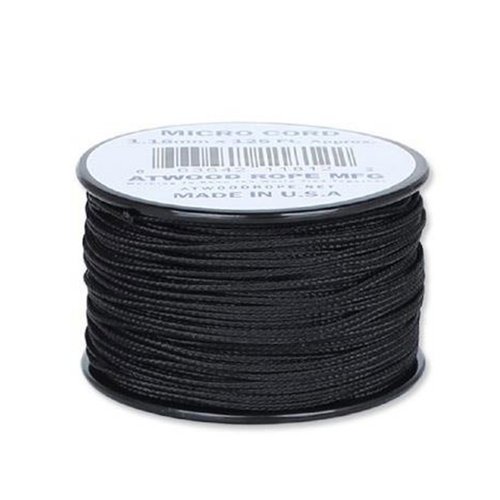 Мотузка Atwood Rope MFG - Micro Cord - 1,18 мм - Чорний - Котушка 38,1м - Паракорд